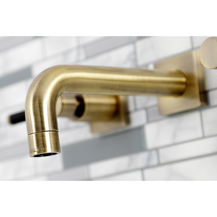 Kaiser KS6123DKL Two-Handle 3-Hole Wall Mount Bathroom Faucet, Antique Brass