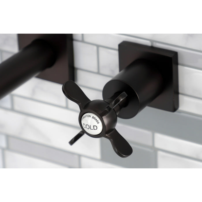Kingston Tulare KS6125BEX - Essex Double-Handle 3-Hole Wall Mount Bathroom Faucet, Oil Rubbed Bronze