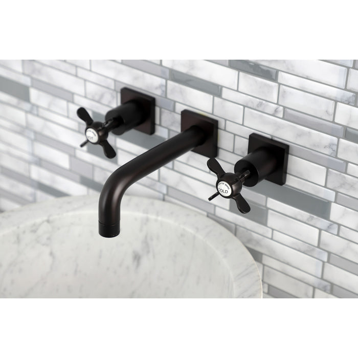 Kingston Tulare KS6125BEX - Essex Double-Handle 3-Hole Wall Mount Bathroom Faucet, Oil Rubbed Bronze