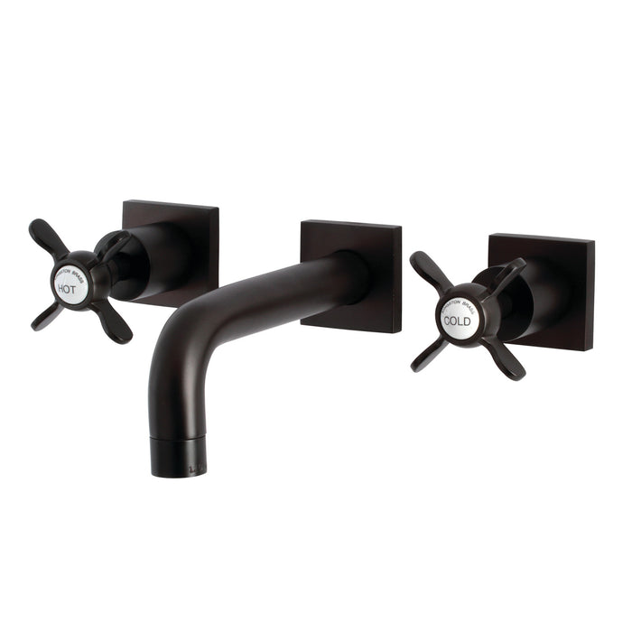 Kingston Tulare KS6125BEX - Essex Double-Handle 3-Hole Wall Mount Bathroom Faucet, Oil Rubbed Bronze