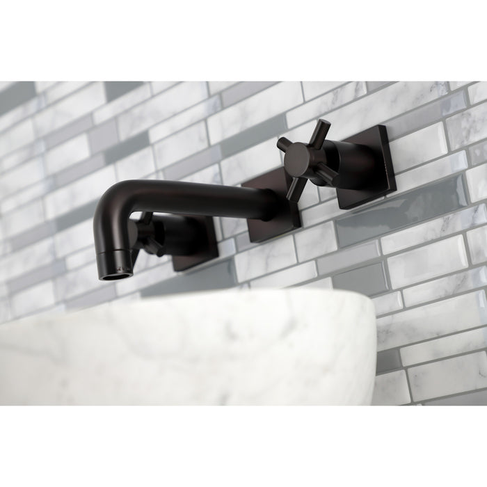 Kingston Sona KS6125DX - Concord Double-Handle 3-Hole Wall Mount Bathroom Faucet, Oil Rubbed Bronze