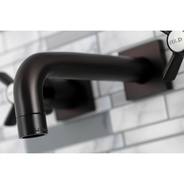 Kingston Sona KS6125ZX - Millennium Double-Handle 3-Hole Wall Mount Bathroom Faucet, Oil Rubbed Bronze