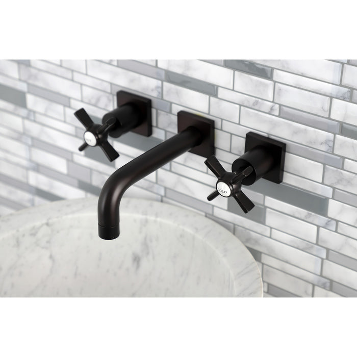 Kingston Sona KS6125ZX - Millennium Double-Handle 3-Hole Wall Mount Bathroom Faucet, Oil Rubbed Bronze