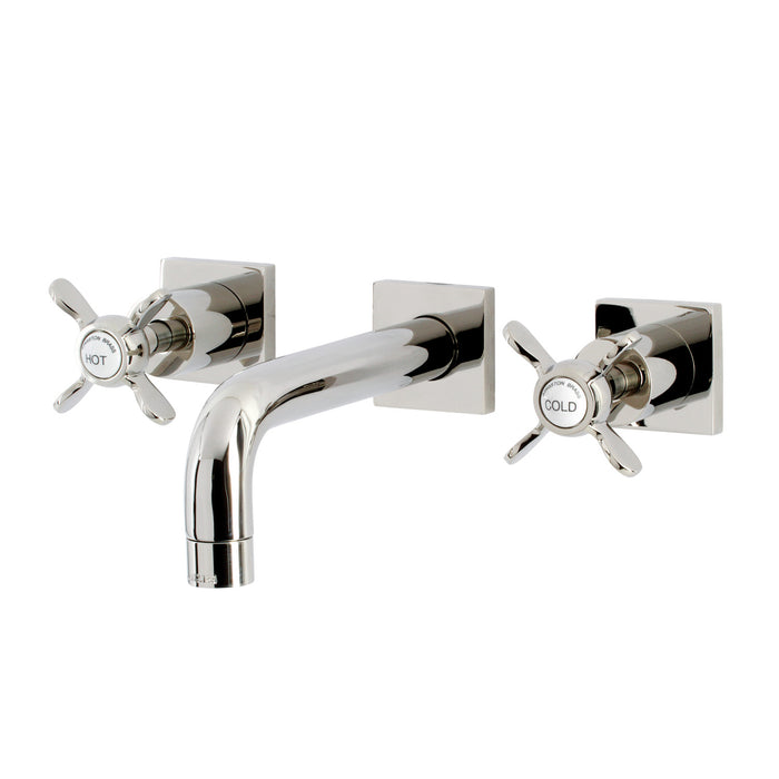 Essex KS6126BEX Two-Handle 3-Hole Wall Mount Bathroom Faucet, Polished Nickel