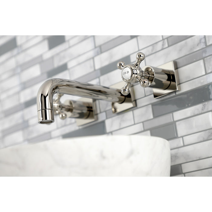 Metropolitan KS6126BX Two-Handle 3-Hole Wall Mount Bathroom Faucet, Polished Nickel