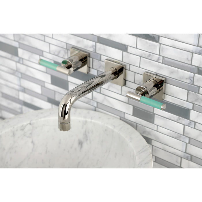 Kaiser KS6126CKL Two-Handle 3-Hole Wall Mount Bathroom Faucet, Polished Nickel