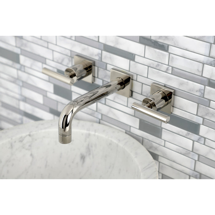Manhattan KS6126CML Two-Handle 3-Hole Wall Mount Bathroom Faucet, Polished Nickel
