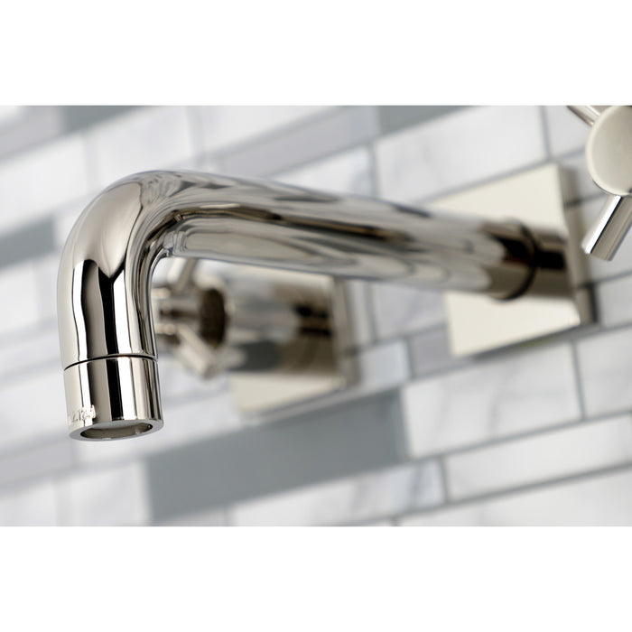 Concord KS6126DX Two-Handle 3-Hole Wall Mount Bathroom Faucet, Polished Nickel