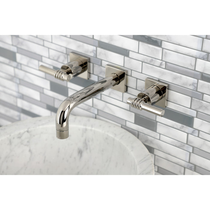 Milano KS6126ML Two-Handle 3-Hole Wall Mount Bathroom Faucet, Polished Nickel