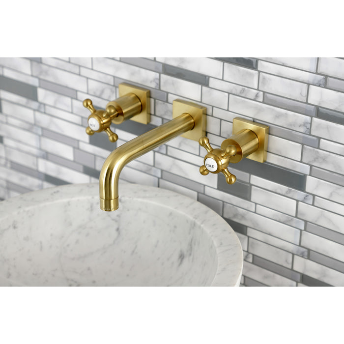 Metropolitan KS6127BX Two-Handle 3-Hole Wall Mount Bathroom Faucet, Brushed Brass