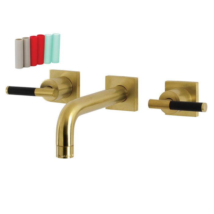 Kaiser KS6127CKL Two-Handle 3-Hole Wall Mount Bathroom Faucet, Brushed Brass