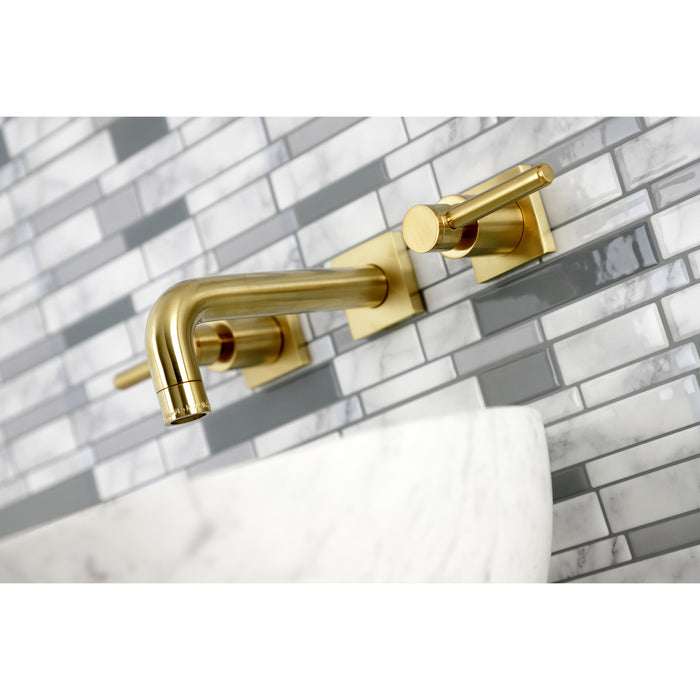 Concord KS6127DL Two-Handle 3-Hole Wall Mount Bathroom Faucet, Brushed Brass