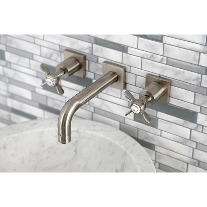 Essex KS6128BEX Two-Handle 3-Hole Wall Mount Bathroom Faucet, Brushed Nickel