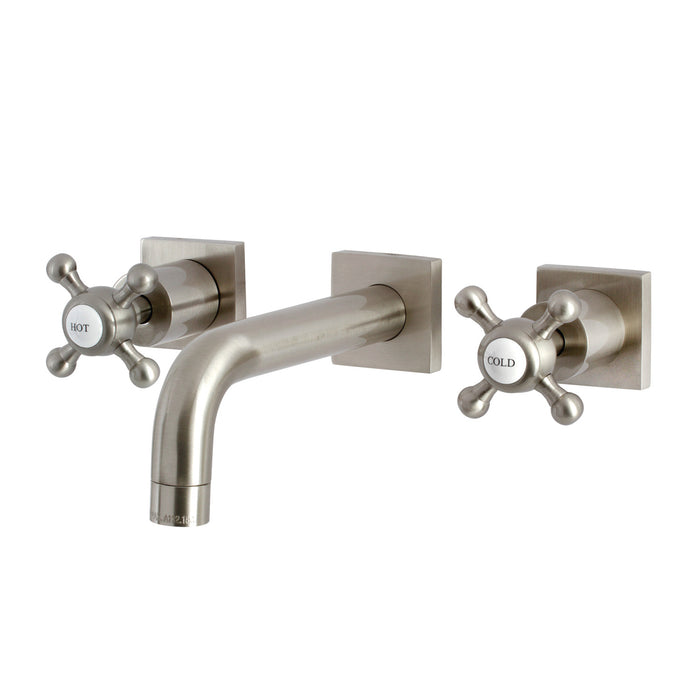 Metropolitan KS6128BX Two-Handle 3-Hole Wall Mount Bathroom Faucet, Brushed Nickel