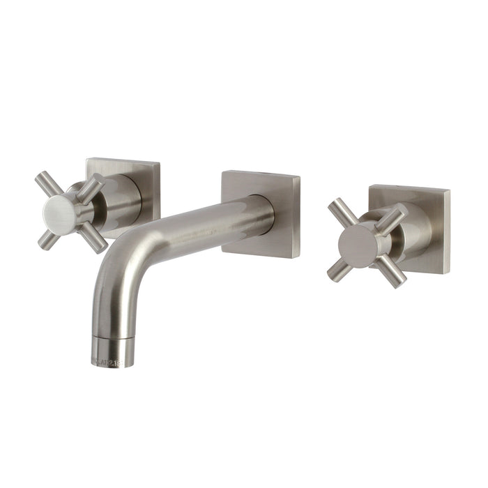 Kingston Sona KS6128DX - Concord Double-Handle 3-Hole Wall Mount Bathroom Faucet, Brushed Nickel
