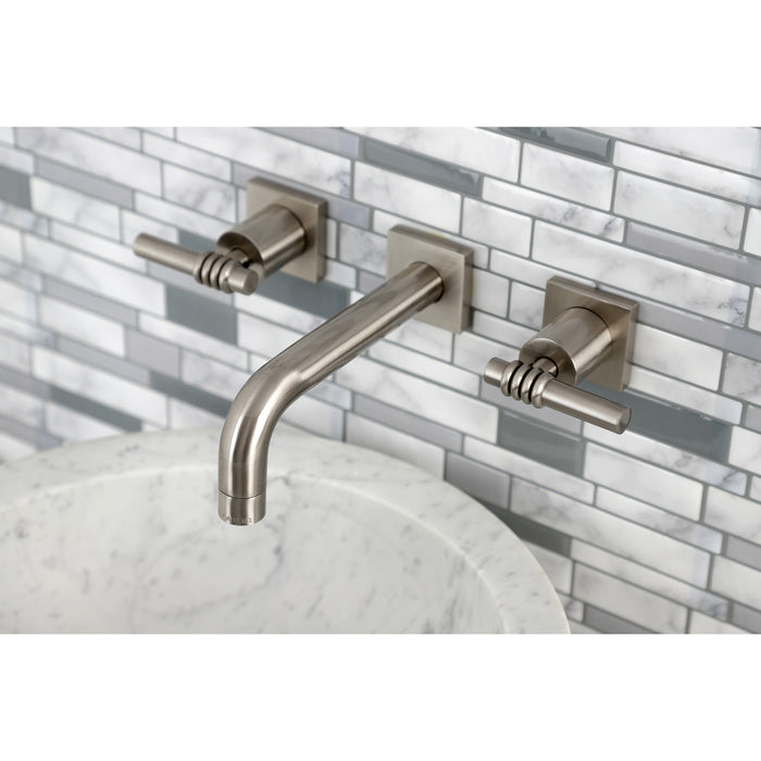 Milano KS6128ML Two-Handle 3-Hole Wall Mount Bathroom Faucet, Brushed Nickel