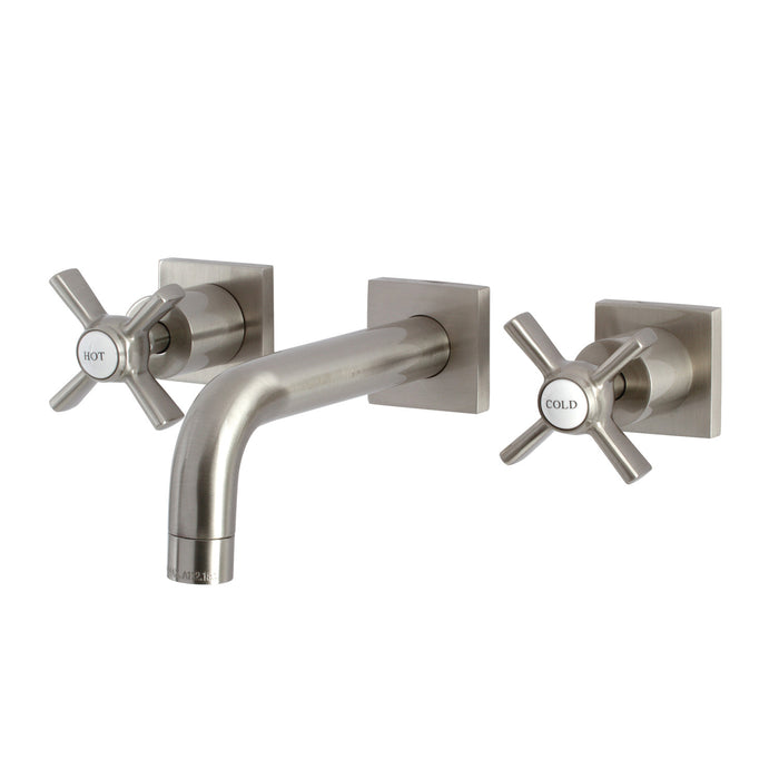 Millennium KS6128ZX Double-Handle 3-Hole Wall Mount Bathroom Faucet, Brushed Nickel