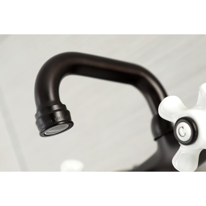 Kingston KS612ORB Two-Handle 2-Hole Wall Mount Bar Faucet, Oil Rubbed Bronze