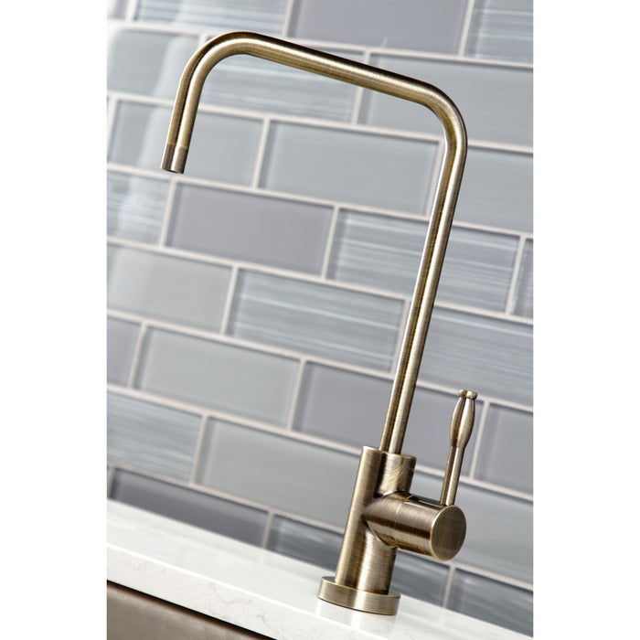 Nustudio KS6193NKL Single-Handle 1-Hole Deck Mount Water Filtration Faucet, Antique Brass