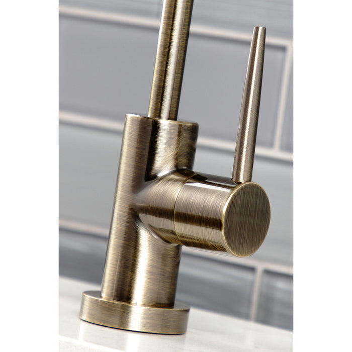 New York KS6193NYL Single-Handle 1-Hole Deck Mount Water Filtration Faucet, Antique Brass