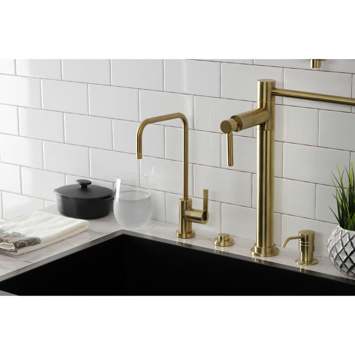 Continental KS6197CTL Single-Handle 1-Hole Deck Mount Water Filtration Faucet, Brushed Brass