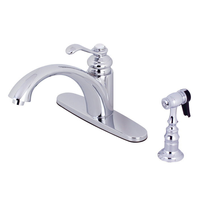 Templeton KS6571TPLBS Single-Handle 2-or-4 Hole Deck Mount Kitchen Faucet, Polished Chrome