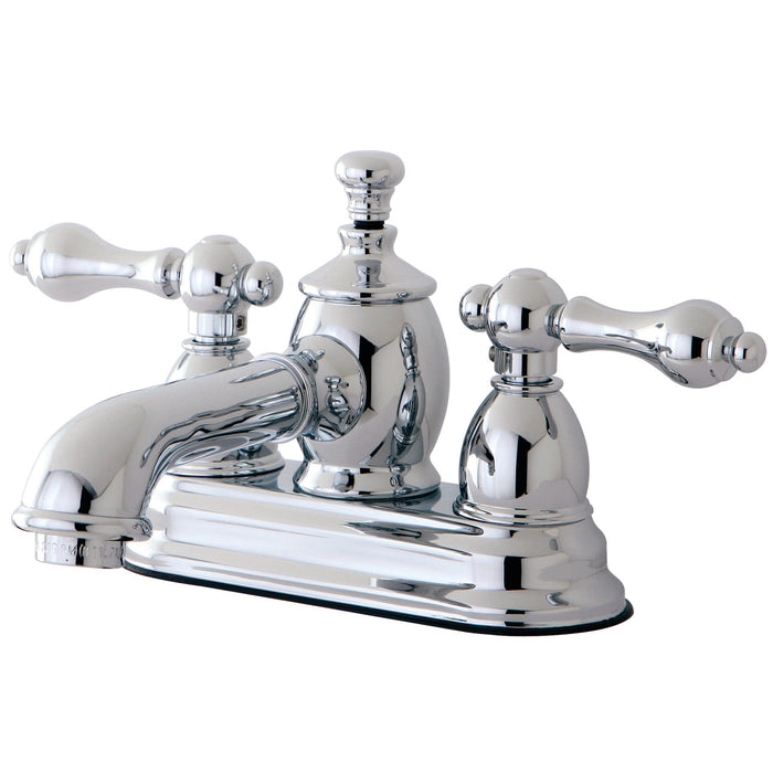 English Country KS7001AL Two-Handle 3-Hole Deck Mount 4" Centerset Bathroom Faucet with Brass Pop-Up, Polished Chrome