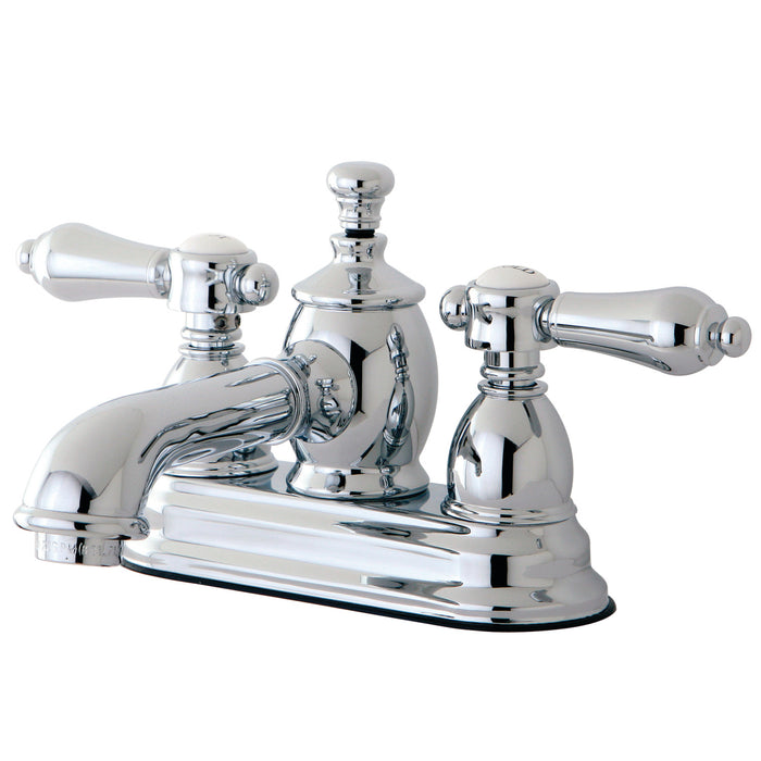 Heirloom KS7001BAL Two-Handle 3-Hole Deck Mount 4" Centerset Bathroom Faucet with Brass Pop-Up, Polished Chrome
