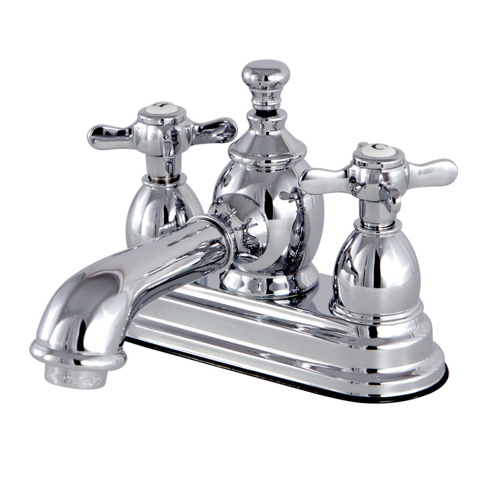 Kingston Tulare KS7001BEX - Essex Double-Handle 3-Hole Deck Mount 4-Inch Centerset Bathroom Faucet with Brass Pop-Up, Polished Chrome
