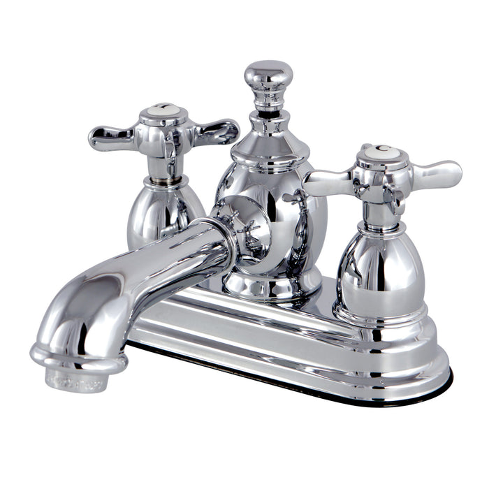 Essex KS7001BEX Two-Handle 3-Hole Deck Mount 4" Centerset Bathroom Faucet with Brass Pop-Up, Polished Chrome