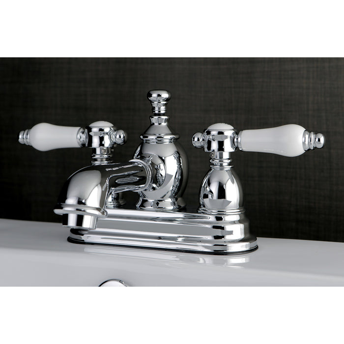Bel-Air KS7001BPL Two-Handle 3-Hole Deck Mount 4" Centerset Bathroom Faucet with Brass Pop-Up, Polished Chrome