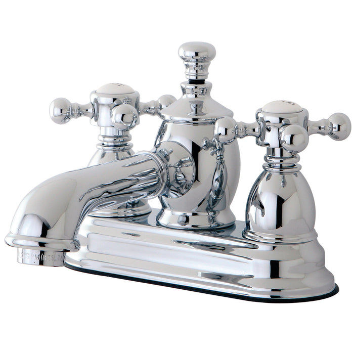 English Country KS7001BX Two-Handle 3-Hole Deck Mount 4" Centerset Bathroom Faucet with Brass Pop-Up, Polished Chrome