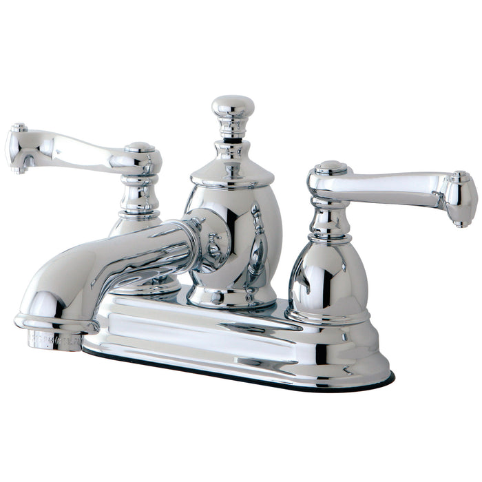 Royale KS7001FL Two-Handle 3-Hole Deck Mount 4" Centerset Bathroom Faucet with Brass Pop-Up, Polished Chrome