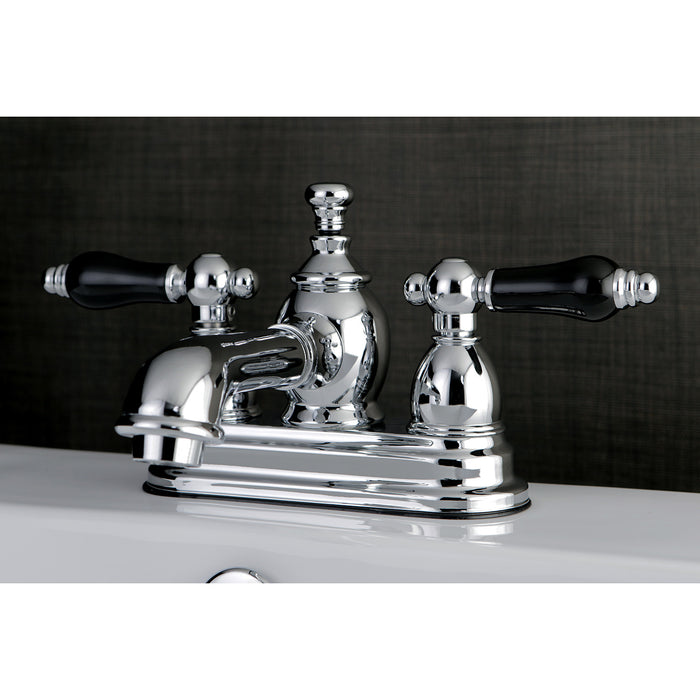 Duchess KS7001PKL Two-Handle 3-Hole Deck Mount 4" Centerset Bathroom Faucet with Brass Pop-Up, Polished Chrome
