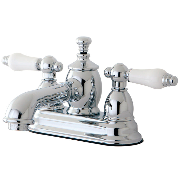 English Country KS7001PL Two-Handle 3-Hole Deck Mount 4" Centerset Bathroom Faucet with Brass Pop-Up, Polished Chrome
