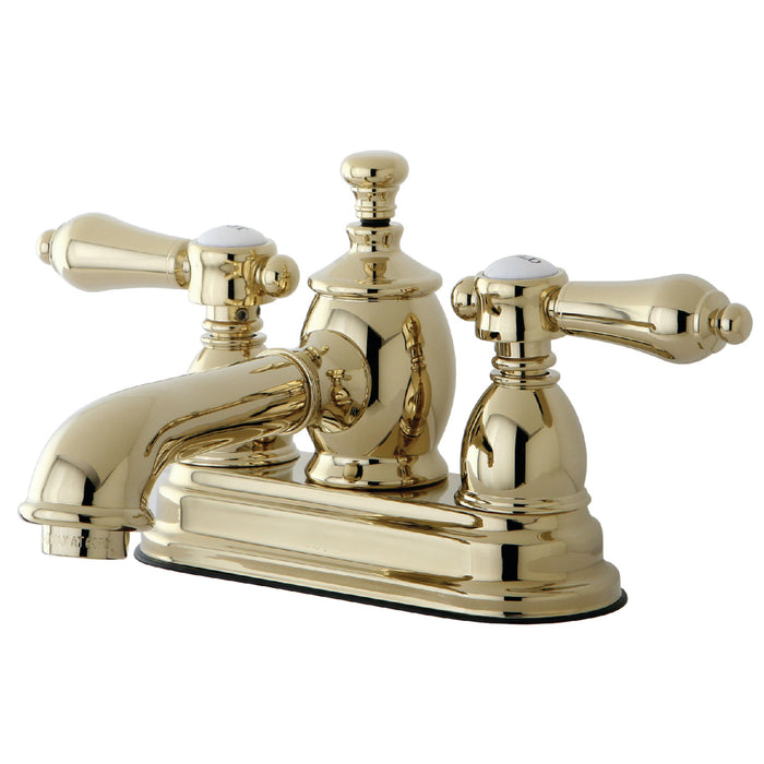 Heirloom KS7002BAL Two-Handle 3-Hole Deck Mount 4" Centerset Bathroom Faucet with Brass Pop-Up, Polished Brass