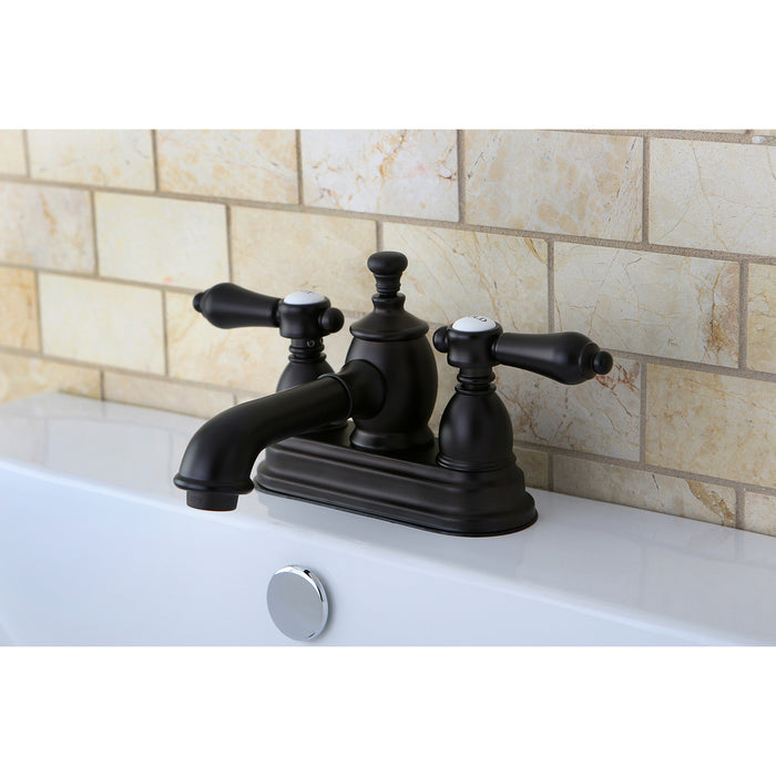 Heirloom KS7005BAL Two-Handle 3-Hole Deck Mount 4" Centerset Bathroom Faucet with Brass Pop-Up, Oil Rubbed Bronze