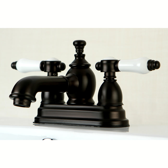 Bel-Air KS7005BPL Two-Handle 3-Hole Deck Mount 4" Centerset Bathroom Faucet with Brass Pop-Up, Oil Rubbed Bronze