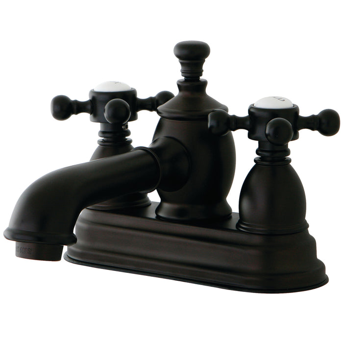 English Country KS7005BX Two-Handle 3-Hole Deck Mount 4" Centerset Bathroom Faucet with Brass Pop-Up, Oil Rubbed Bronze