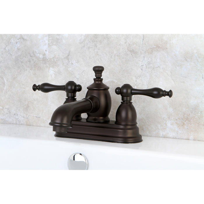 Naples KS7005NL Two-Handle 3-Hole Deck Mount 4" Centerset Bathroom Faucet with Brass Pop-Up, Oil Rubbed Bronze