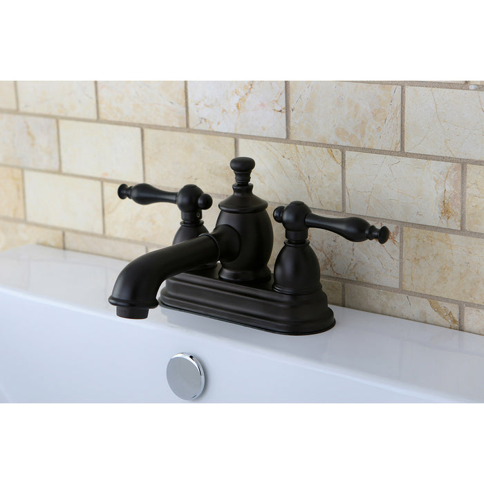 Naples KS7005NL Two-Handle 3-Hole Deck Mount 4" Centerset Bathroom Faucet with Brass Pop-Up, Oil Rubbed Bronze