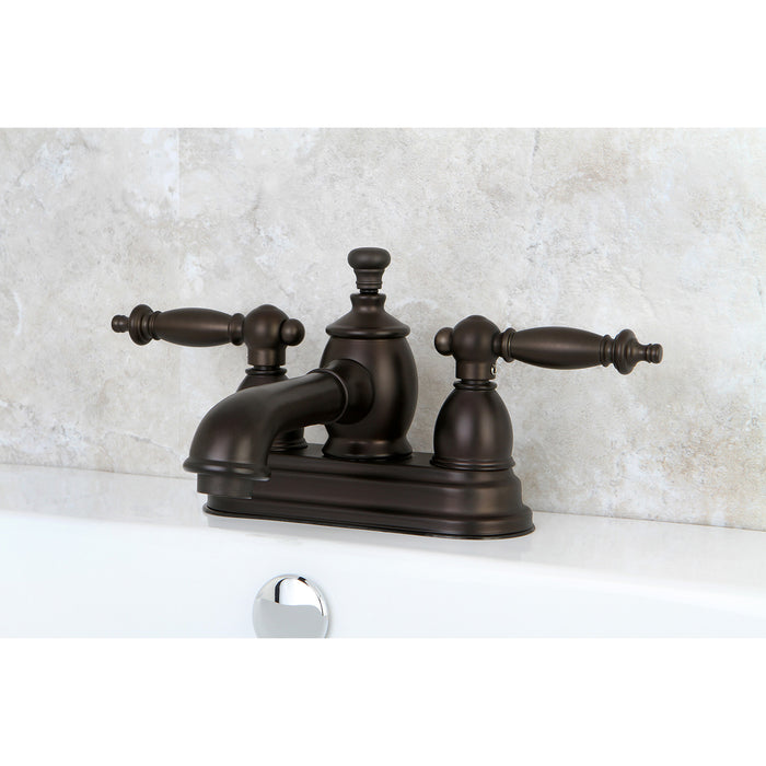 Templeton KS7005TL Two-Handle 3-Hole Deck Mount 4" Centerset Bathroom Faucet with Brass Pop-Up, Oil Rubbed Bronze