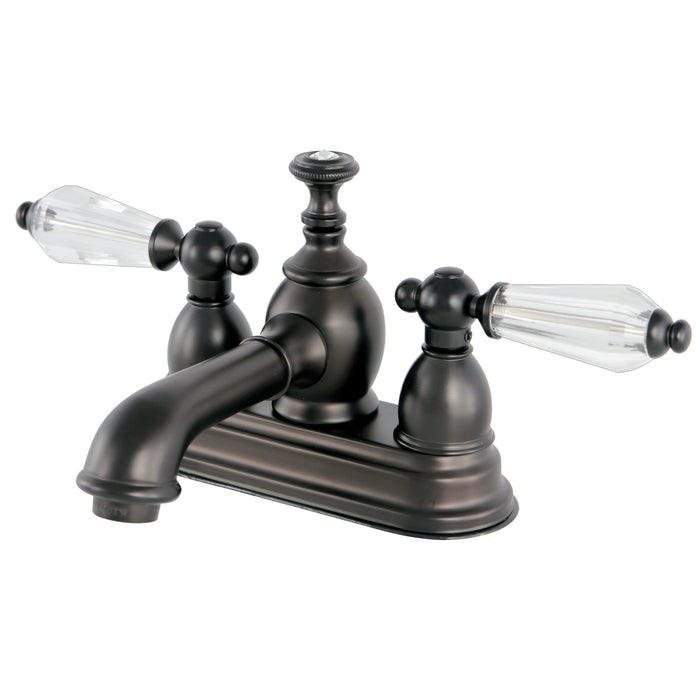 Wilshire KS7005WLL Two-Handle 3-Hole Deck Mount 4" Centerset Bathroom Faucet with Brass Pop-Up, Oil Rubbed Bronze