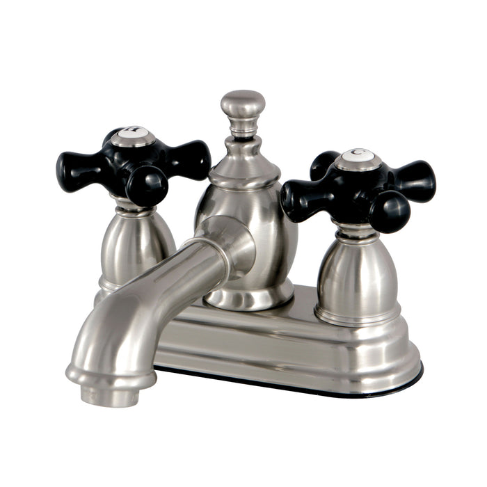 Duchess KS7008PKX Two-Handle 3-Hole Deck Mount 4" Centerset Bathroom Faucet with Brass Pop-Up, Brushed Nickel