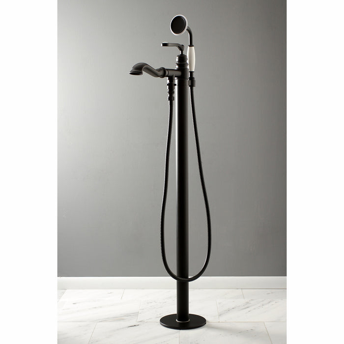 Kingston Tulare KS7010RL - Royale Single-Handle 1-Hole Freestanding Tub Faucet with Hand Shower, Matte Black