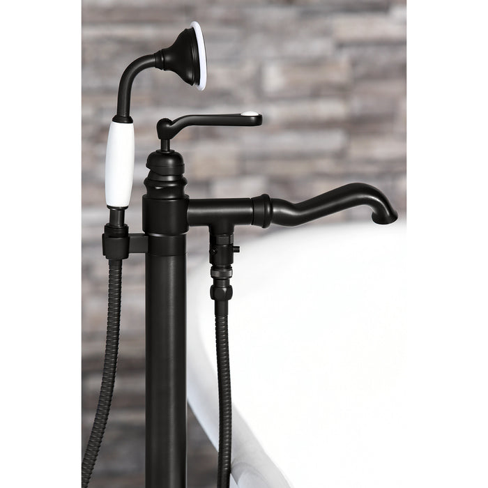 Royale KS7010RL Single-Handle 1-Hole Freestanding Tub Faucet with Hand Shower, Matte Black