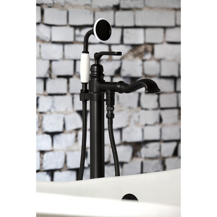 Kingston Tulare KS7010RL - Royale Single-Handle 1-Hole Freestanding Tub Faucet with Hand Shower, Matte Black