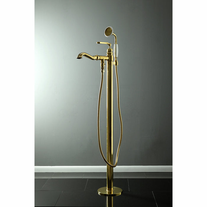 Royale KS7012RL Single-Handle 1-Hole Freestanding Tub Faucet with Hand Shower, Polished Brass