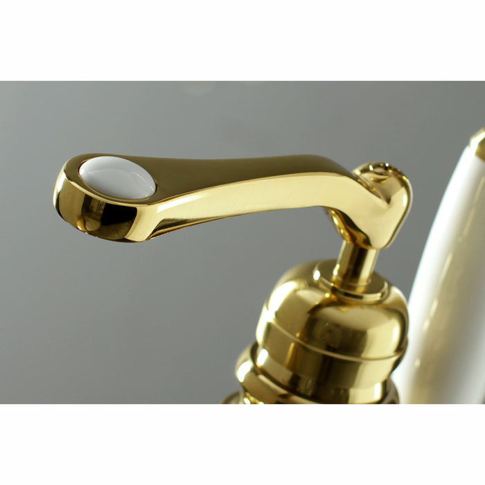 Kingston Tulare KS7012RL - Royale Single-Handle 1-Hole Freestanding Tub Faucet with Hand Shower, Polished Brass