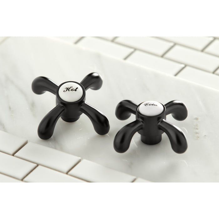 Kingston Tulare KS7020TX - French Country Two-Handle 3-Hole Wall Mount Roman Tub Faucet, Matte Black